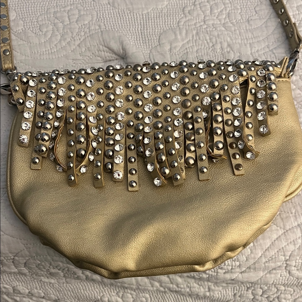 Gold Studded Fringe Women's Bag